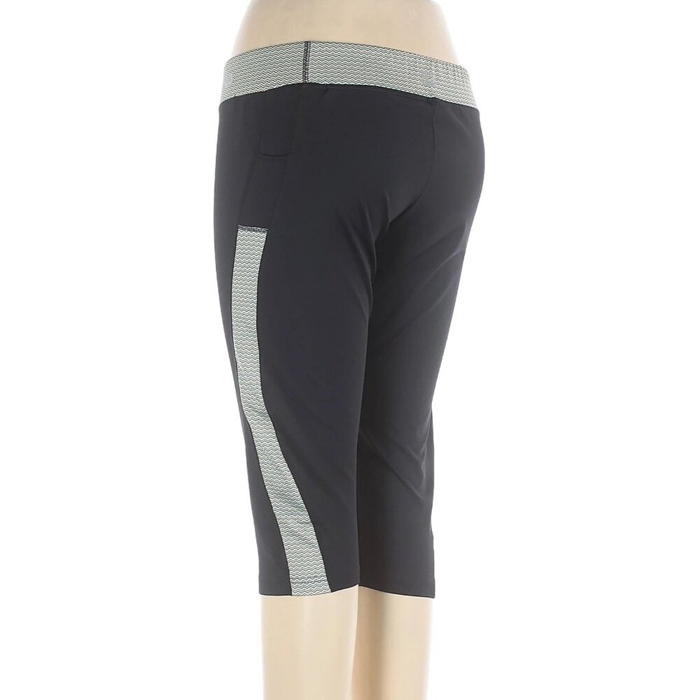 Fila Sport XL Black Running Legging Capri Crop Multicolor Trim Excellent